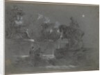 Monumental Sculpture in a Moonlit Park, c. 1842? by Giuseppe Bernardino Bison