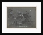 Monumental Sculpture in a Moonlit Park, c. 1842? by Giuseppe Bernardino Bison