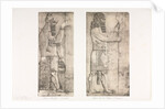 Monuments of Ninevah: Plate 6, Fish-god; Figure near an Entrance, 1853 by Austen Henry Layard