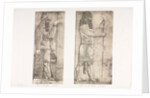 Monuments of Ninevah: Plate 6, Fish-god; Figure near an Entrance, 1853 by Austen Henry Layard