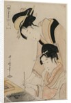 Mother Teaching her Daughter Calligraphy, from the series, Twelve Occupations of Women, c. 1798 by Kitagawa Utamaro