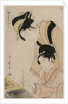 Mother Teaching her Daughter Calligraphy, from the series, Twelve Occupations of Women, c. 1798 by Kitagawa Utamaro