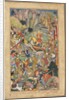 Mughal ruler Humayun defeating the Afghans before reconquering India, folio from an Akbar-nama (Book by Unknown
