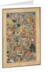 Mughal ruler Humayun defeating the Afghans before reconquering India, folio from an Akbar-nama (Book by Unknown