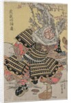 Musashibo Benkei Kneeling by a Plum Tree, c. mid or late 1810s by Gototei Kunisada