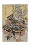 Musashibo Benkei Kneeling by a Plum Tree, c. mid or late 1810s by Gototei Kunisada