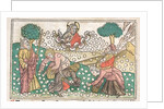 Nüremberg Bible: Manna Falling from Heaven, 1400s by Unknown
