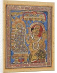 Page from a Kalpa-sutra: Indra paying homage to Mahavira, early 16th century by Unknown