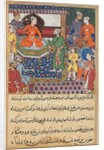 Page from Tales of a Parrot: Eighth night: The handmaiden again pleads…, 1558-1560 by Lalu