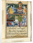 Page from Tales of a Parrot: Eighth night: The young prince is crowned…, 1558-1560 by Suraju