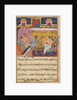 Page from Tales of a Parrot: Fifth night: The hunter offers the mother…, c. 1560 by Basavana