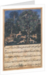 Page from Tales of a Parrot: Fifth night: The parrot mother cautions…, c. 1560 by Daswanth