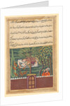 Page from Tales of a Parrot: Fifty-first night: Khulasa, a vizier, sees…, c1560 by Unknown