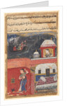 Page from Tales of a Parrot: First night: Khujasta kills the pet myna…, c. 1560 by Unknown