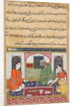 Page from Tales of a Parrot: Fortieth night: Shahr-Arai and her husband…, c. 1560 by Unknown