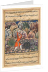 Page from Tales of a Parrot: Forty-seventh night: The fourth man digs…, c. 1560 by Unknown