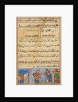 Page from Tales of a Parrot: Fourth night: The soldier receives a garland…, c. 1560 by Unknown