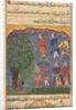 Page from Tales of a Parrot: Sixth night: Seven men disputing possession…, c. 1560 by Unknown