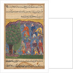 Page from Tales of a Parrot: Sixth night: Seven men disputing possession…, c. 1560 by Unknown
