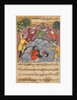 Page from Tales of a Parrot: The Raja?s daughter and her lover stoned…, c. 1560 by Unknown