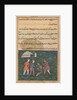 Page from Tales of a Parrot: Twentieth night: The third suitor strikes…, c. 1560 by Unknown