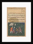Page from Tales of a Parrot: Twentieth night: The third suitor strikes…, c. 1560 by Unknown