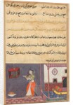 Page from Tales of a Parrot: Twenty-fifth night: The parrot addresses Khujasta…, c1560 by Unknown