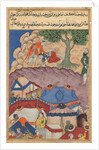 Page from Tales of a Parrot: Twenty-fourth night: Habbaza meets Bashir?, c. 1560 by Unknown