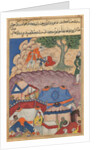Page from Tales of a Parrot: Twenty-fourth night: Habbaza meets Bashir?, c. 1560 by Unknown