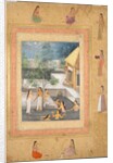 Page from the Late Shah Jahan Album: Harem Night-Bathing Scene, c. 1653 by Unknown