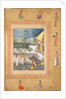 Page from the Late Shah Jahan Album: Harem Night-Bathing Scene, c. 1653 by Unknown