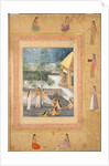 Page from the Late Shah Jahan Album: Harem Night-Bathing Scene, c. 1653 by Unknown