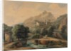 Paysage Italien: LAbbaye et Les Religieux, late 1800s-1900s by Jean-Victor Bertin