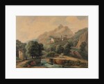 Paysage Italien: LAbbaye et Les Religieux, late 1800s-1900s by Jean-Victor Bertin