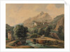 Paysage Italien: LAbbaye et Les Religieux, late 1800s-1900s by Jean-Victor Bertin