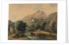 Paysage Italien: LAbbaye et Les Religieux, late 1800s-1900s by Jean-Victor Bertin