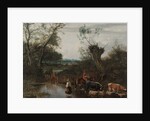 Peasants Crossing a Stream, c. 1670 by Jan Siberechts
