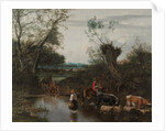 Peasants Crossing a Stream, c. 1670 by Jan Siberechts