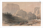 Petra, Lower End of the Valley, Viewing the Acropolis, 1839 by David Roberts