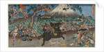 Picture of Minamoto no Yoritomo's Hunt on the Slopes of Mount Fuji, mid 1840s by Utagawa Yoshifuji