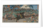 Picture of Minamoto no Yoritomo's Hunt on the Slopes of Mount Fuji, mid 1840s by Utagawa Yoshifuji