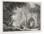 Picturesque and Romantic Journeys in Old France: Ruins of the Palace of the White Queen, 1824 by Alexandre-Evariste Fragonard