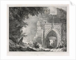 Picturesque and Romantic Journeys in Old France: Ruins of the Palace of the White Queen, 1824 by Alexandre-Evariste Fragonard