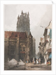 Picturesque Architecture in Paris, Ghent, Antwerp, Rouen: St. Laurent, Rouen, France, 1839 by Thomas Shotter Boys