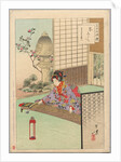 Playing the Koyo, A Lady from Nagoya of the Koka Era…, 1894 by Mizuno Toshikata