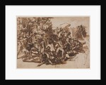 Poros Assailed by the Macedonian Army; Sketches of Animals, c. 1545/47 by Perino del Vaga