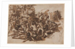 Poros Assailed by the Macedonian Army; Sketches of Animals, c. 1545/47 by Perino del Vaga