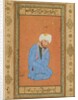 Portrait of a kneeling holy man, from the Prince Salim Album, c. 1556-60; border c. 1602 by Mir Sayyid Ali (attributed to)