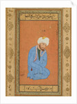 Portrait of a kneeling holy man, from the Prince Salim Album, c. 1556-60; border c. 1602 by Mir Sayyid Ali (attributed to)