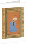 Portrait of a kneeling holy man, from the Prince Salim Album, c. 1556-60; border c. 1602 by Mir Sayyid Ali (attributed to)